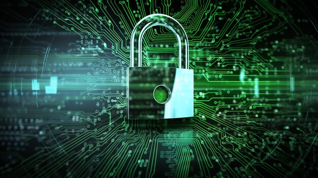 Cybersecurity-concept privacy van de gebruiker beveiliging en beveiligde internettoegang technologie schermhangslot