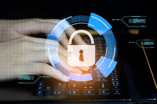 사이버 보안 개념 데이터 보안 및 암호화 사용자 개인 데이터에 대한 안전한 액세스 안전한 인터넷 액세스 사이버 보안