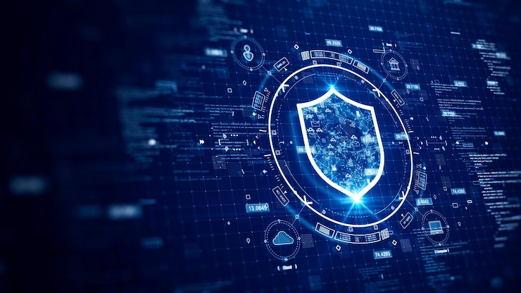 Photo cybersecurity data protection digital technology concept internet network connection icons