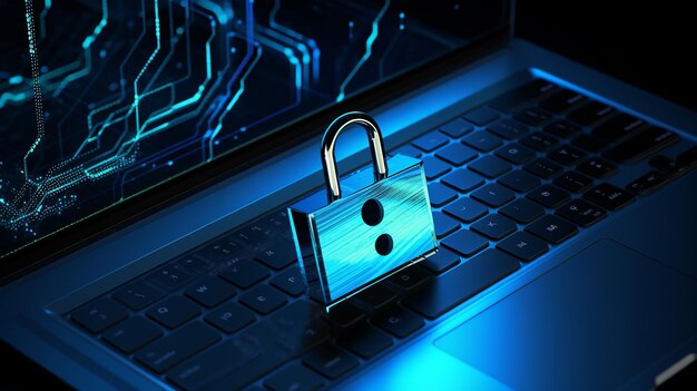Cybersecurity gegevensbescherming bedrijfstechnologie 3D