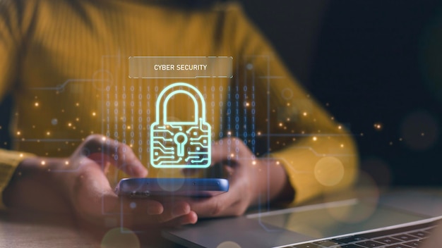 サイバーセキュリティとセキュリティ パスワード ログイン オンラインコンセプト ソーシャルメディア ログイン スマートフォンで オンライン銀行口座 データ保護 ハッカー