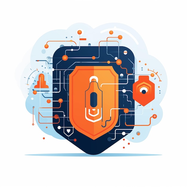 Cybersecurity Shield logo symbool