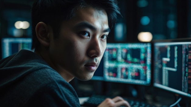cyberspace hacker security programmer computer hacking aziatische netwerk code digitale cyber