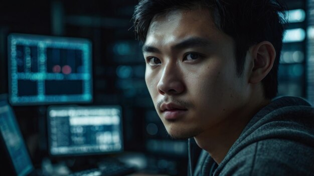cyberspace technology hacker security programmer computer hacking asian network code crime