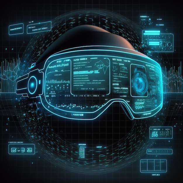 Cyberspace Virtual reality in HUD GUI style Futuristic VR