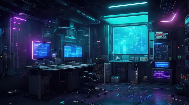 cyberstyled hacker room