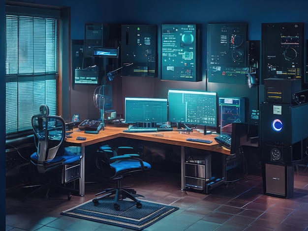 cyberstyled hacker room