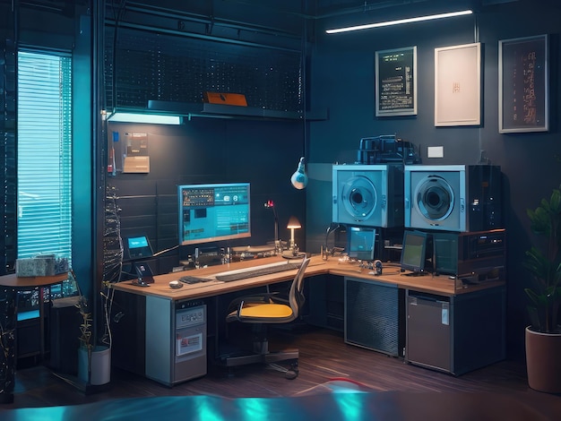 cyberstyled hacker room