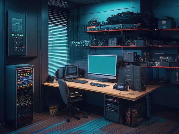 cyberstyled hacker room