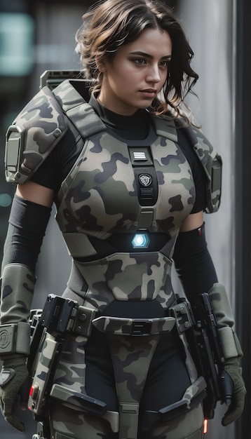 Cyborg female soldier