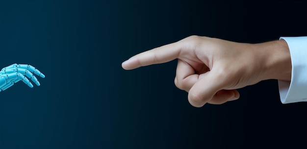Cyborg hand cooperation future robotic machine human futuristic artificial technology science invention partnership arm