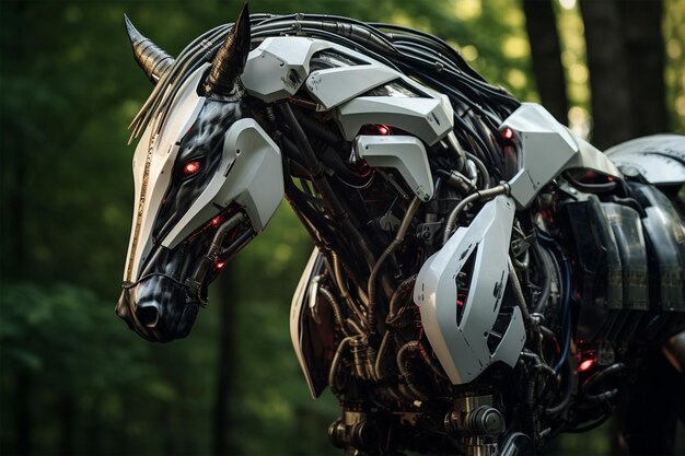 Photo cyborg horse white