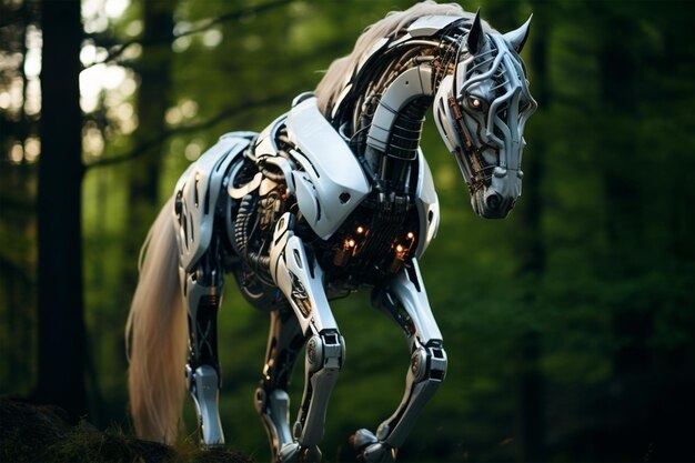 Photo cyborg horse white