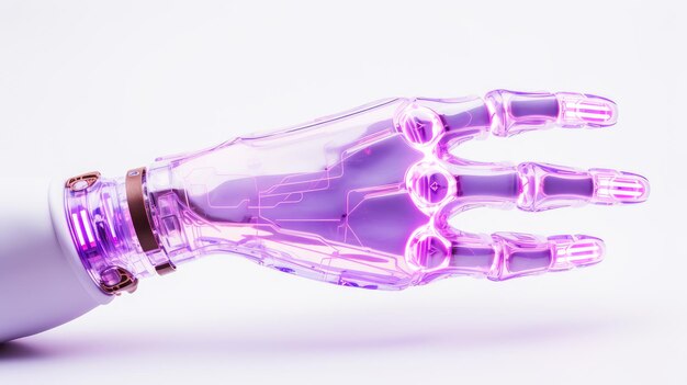 Cyborg human robot arm in futuristic style