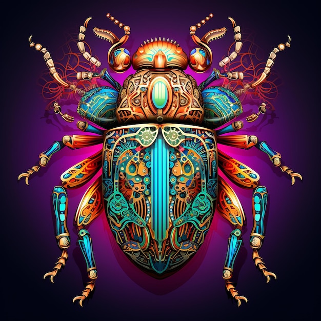 Cyborg Kever Illustratie met DMT-invloed