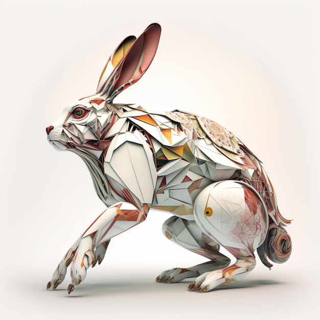 Cyborg rabbit futuristic robot chinese new year 2023