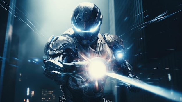 Cyborg showdown epic laser beam burst