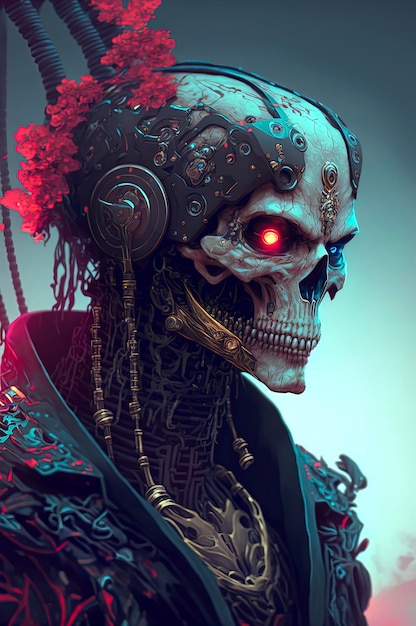 Cyborg skull warrior