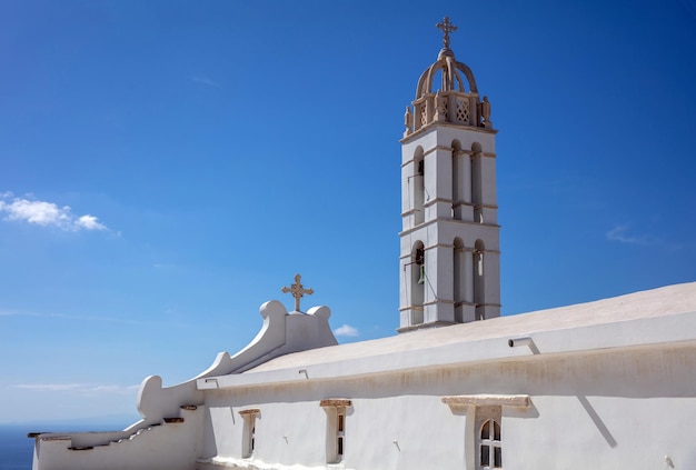 Cyclades Greece Tinos Greek island Panagia church roof and belfry