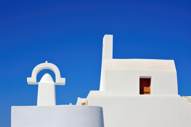 Cycladic architecture against a blue sky