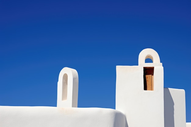 Cycladic architecture against a blue sky