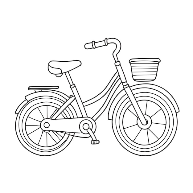 Photo cycle kids coloring book line art