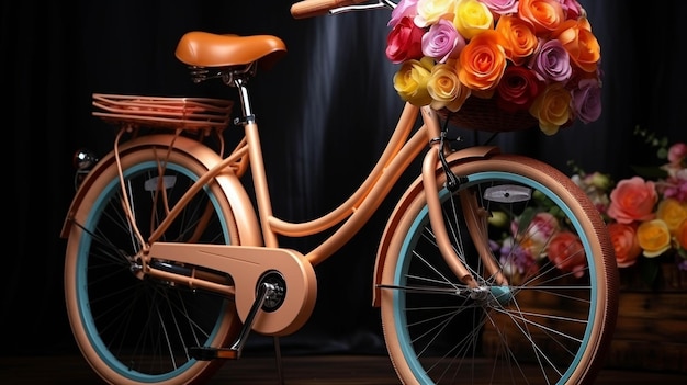 cycle with flowers HD wallpaper photographic image