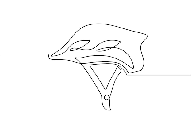 Photo cycling helmet one line drawing continuous hand drawn sport theme