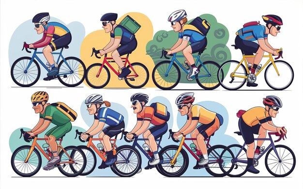 Photo cycling isolated cartoon