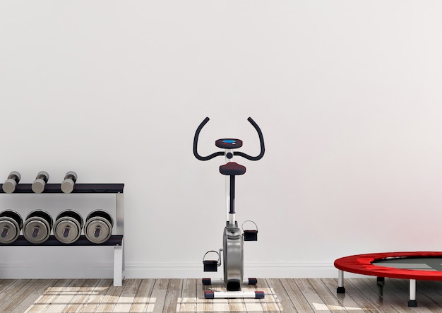 Photo cycling machine in gym