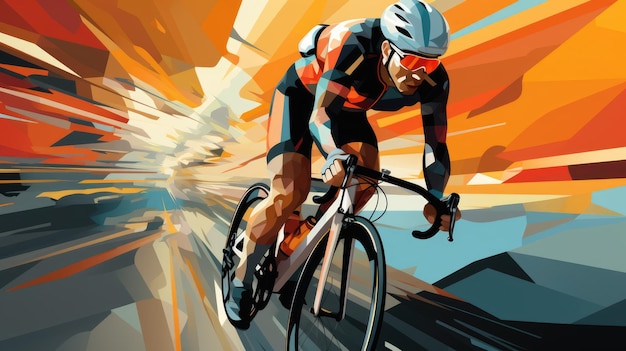 a cycling modern illustration