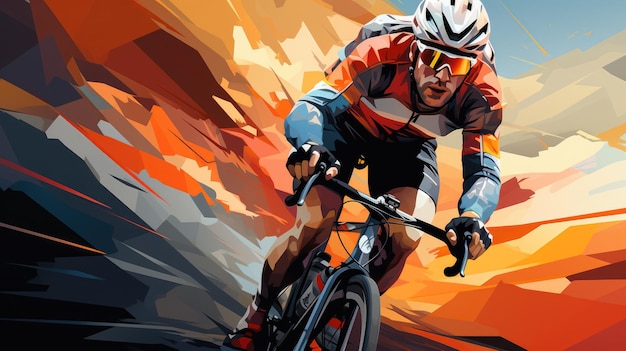 a cycling modern illustration