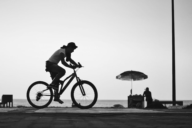 Cycling near the beach