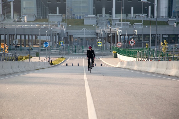 Cycling workout on a sunny evening