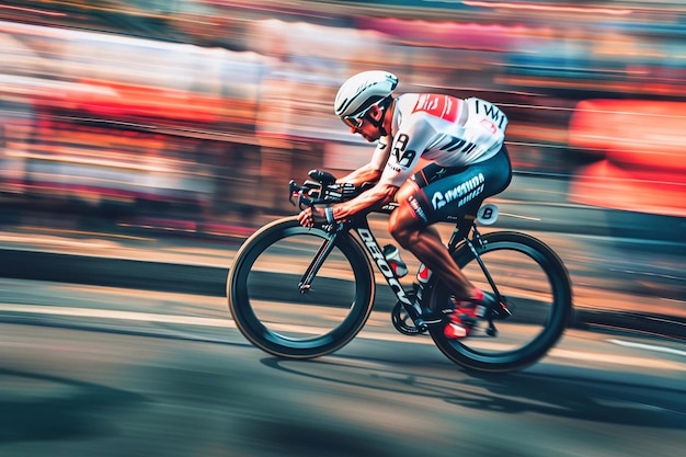 Cyclist on the stage of the tour