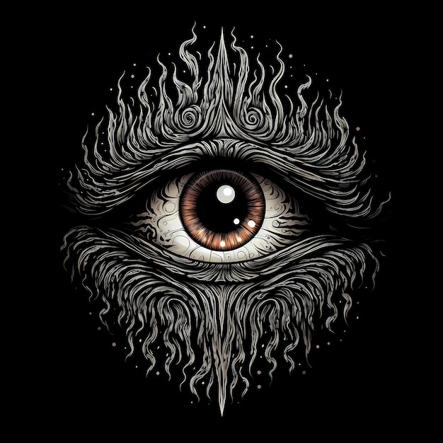 cyclops vuuroog tattoo ontwerp illustratie