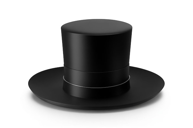 Cylinder black top hat isolated on transparent or white background