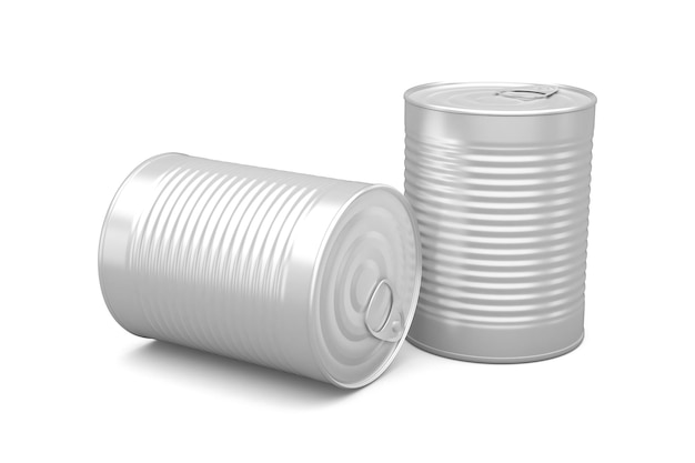 Cylinder Cans Left Side Isolated In White Background