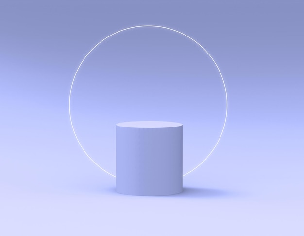 cylinder pedestal podium display futuristic circle glow background Abstract modern rendering 3d