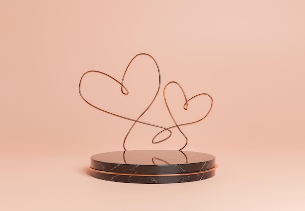 Photo cylinder with a wire entangled in the shape of hearts