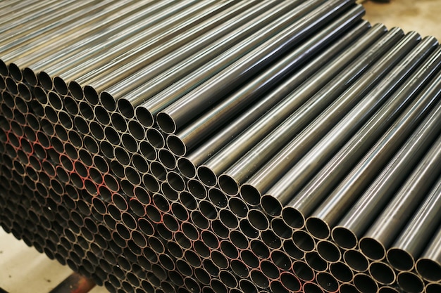 Photo cylindrical steel pipe