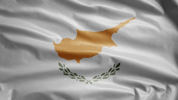 Cypriot waving flag in the wind