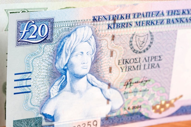 Foto cypriotisch geld een zakelijke achtergrond