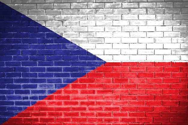 Czech flag wall texture background