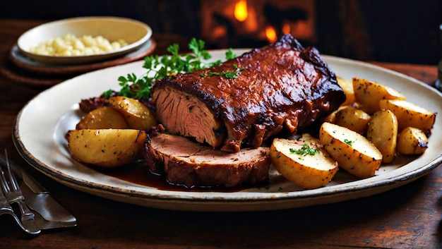 Czech food pork ribs