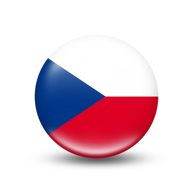 사진 흰색 그림자와 함께 구에 체코 공화국 국기 - 그림