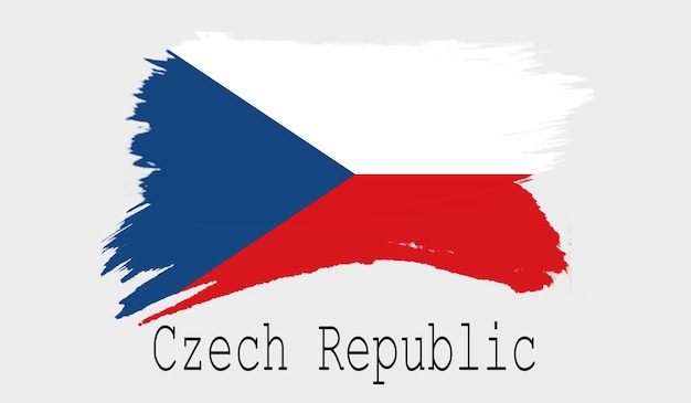 白い背景の上のチェコ共和国の旗