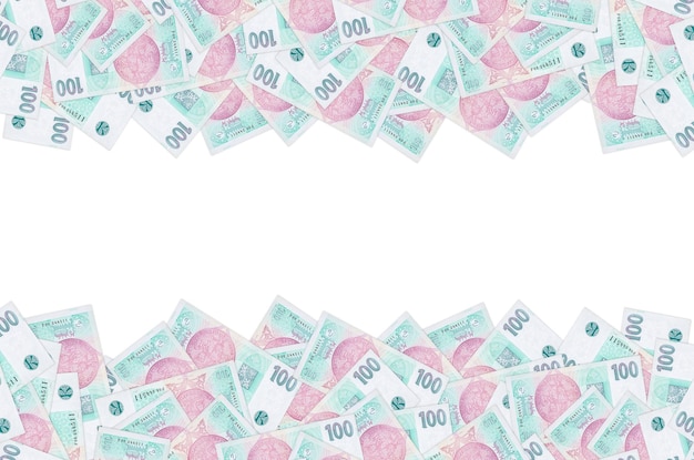 Czech republic korun bank note close up bill pattern one hundred crones