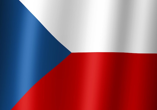 Czech republic national flag 3d illustration close up view