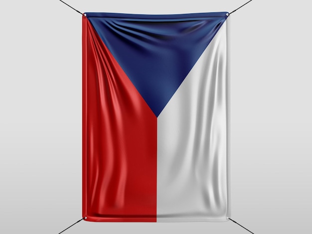 czech_republic of 3D render vlag Geïsoleerde en witte achtergrond
